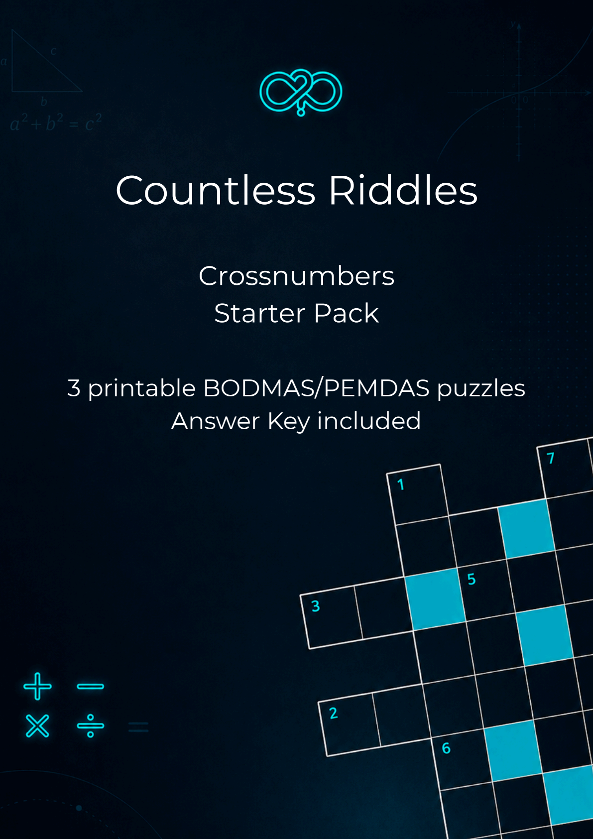 CountlessRiddles free printable math riddle starter pack preview